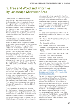 5. Tree and Woodland Priorities by Landscape Character Area