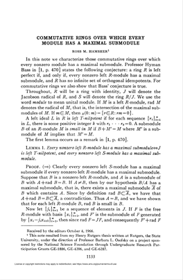 Commutative Rings Over Which Every Module Has a Maximal Submodule