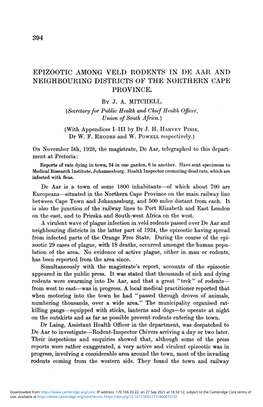 Epizootic Among Veld Rodents in De Aar and Neighbouring Districts of the Northern Cape Province