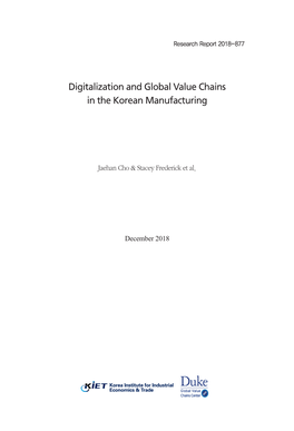 Digitalization and Global Value Chains in the Korean Manufacturing