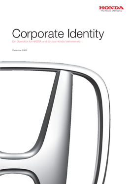 Corporate Identity Ein Überblick Für HASSA Und Für Das Honda-Vertreternetz