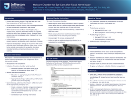Moisture Chamber for Eye Care After Facial Nerve Injury