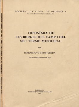 Toponímia Borges Del Camp