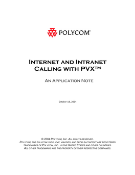 Internet and Intranet Calling with Polycom