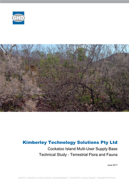 Kimberley Technology Solutions Pty Ltd Cockatoo Island Multi-User Supply Base Technical Study - Terrestrial Flora and Fauna