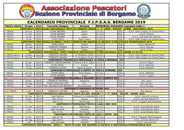 Calendario Gare 2019 Bergamo