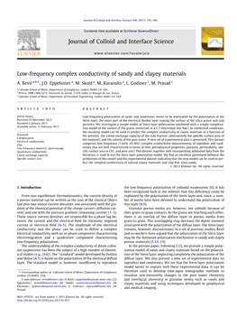 Low-Frequency Complex Conductivity of Sandy and Clayey Materials ⇑ A