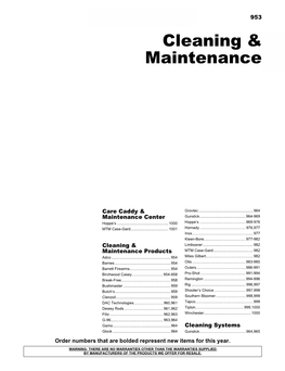 Cleaning & Maintenance