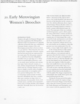 20. Early Merovingian Women's Brooches