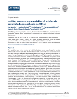 Accelerating Annotation of Articles Via Automated Approaches in Nextprot