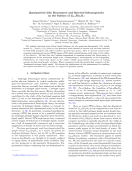 Quasiparticle-Like Resonances and Spectral Inhomogeneity on the Surface of Li0.9Mo6o17