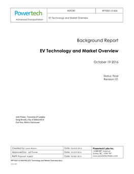 EV Technology and Market Overview (2016)