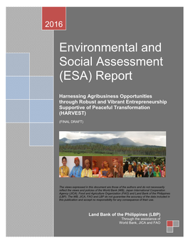 Environmental and Social Assessment (ESA) Report