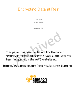Encrypting Data at Rest