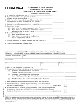 Employee's Virginia Withholding Exemption (Form VA-4)
