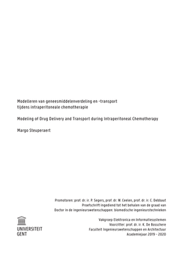 Transport Tijdens Intraperitoneale Chemotherapie Modeling of Drug