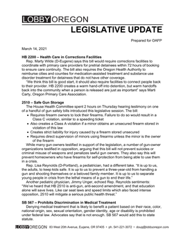 Legislative Update