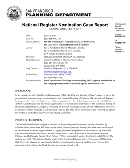 National Register Nomination Case Report HEARING DATE: JULY 19, 2017