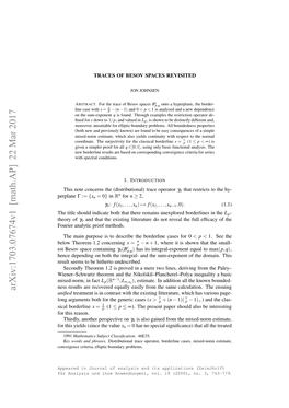 Arxiv:1703.07674V1 [Math.AP]