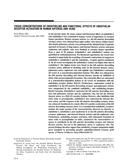 Receptor Activation in Human Arteries and Veins