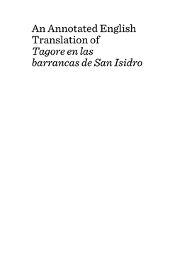 An Annotated English Translation of Tagore En Las Barrancas De San Isidro