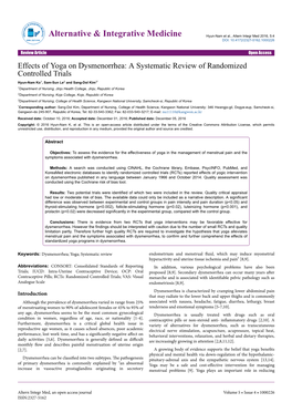 Effects of Yoga on Dysmenorrhea