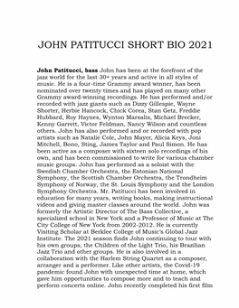 JOHN PATITUCCI SHORT BIO 2021.Docx