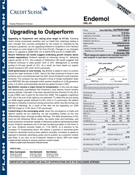 Endemol Equity Research Europe EML.AS