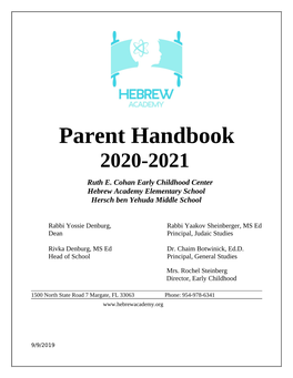 Parent Handbook 2020-2021