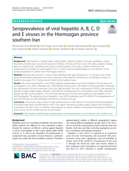 Seroprevalence of Viral Hepatitis A, B, C, D and E Viruses in The