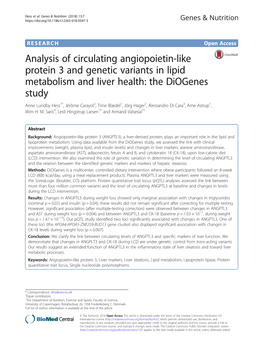 Analysis of Circulating Angiopoietin