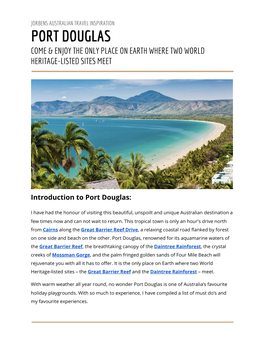 Port Douglas Come & Enjoy the Only Place on Earth Where Two World Heritage-Listed Sites Meet