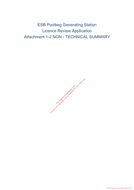 ESB Poolbeg Generating Station Licence Review Application Attachment 1-2 NON - TECHNICAL SUMMARY