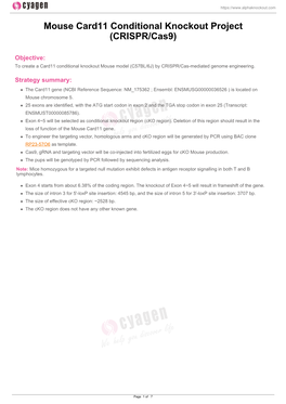 Mouse Card11 Conditional Knockout Project (CRISPR/Cas9)