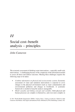 11 Social Cost–Benefit Analysis – Principles