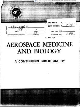 Aerospace Medicine and Biology