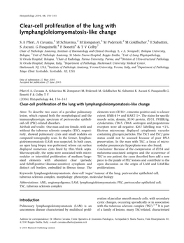 Clear-Cell Proliferation of the Lung with Lymphangioleiomyomatosis-Like Change