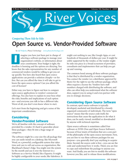 Open Source Vs. Vendor-Provided Software