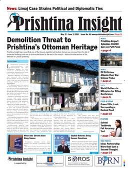 Demolition Threat to Prishtina's Ottoman Heritage