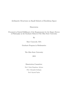 Arithmetic Structures in Small Subsets of Euclidean Space