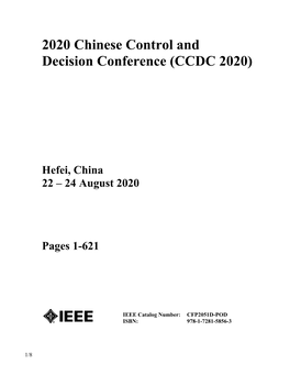 2020 Chinese Control and Decision Conference