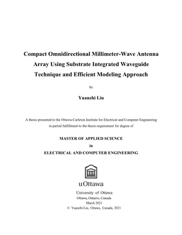 Compact Omnidirectional Millimeter-Wave Antenna Array Using Substrate Integrated Waveguide Technique and Efficient Modeling Approach