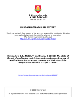 The State of the Art of Application Restrictions and Sandboxes: a Survey of Application-Oriented Access Controls and Their Shortfalls