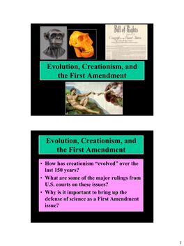 Evolution, Creationism, and the First Amendment