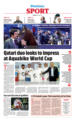 Qatari Duo Looks to Impress at Aquabike World