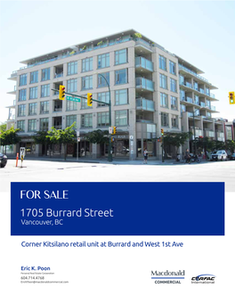 1705 Burrard Street for SALE