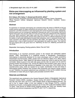 Maize-Pea Intercropping As Influenced by Planting System and Row Arrangement