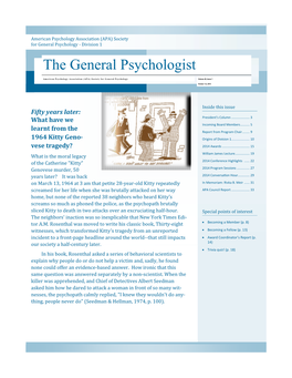 The General Psychologist