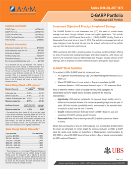 Q-GARP Portfolio an Exclusive UBS Portfolio