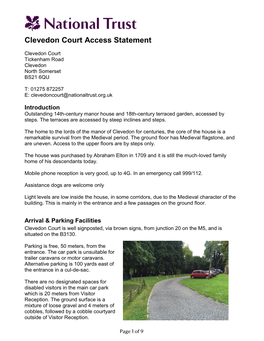 Clevedon Court Access Statement